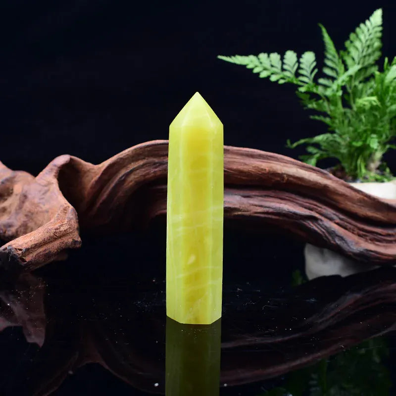 Lemon Jade Crystal Point Tower Lemon Jade / 70-80mm Crystal + Quartz