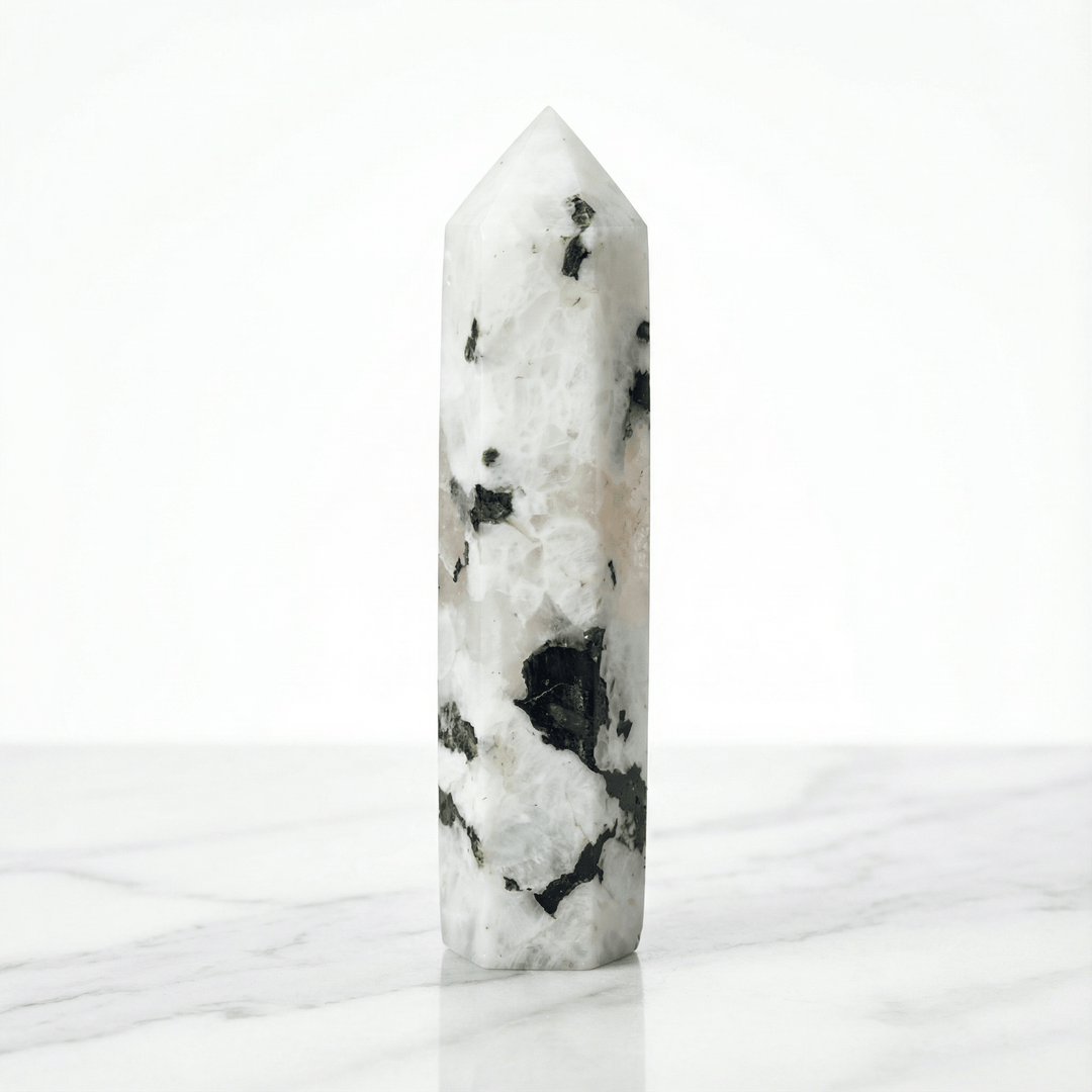 Moonstone Crystal Point Tower 50-60mm Crystal + Quartz