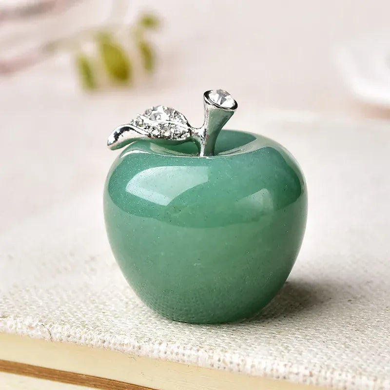 Natural crystal Colourful quartz stone opal apple Office bedroom decorations Valentine's Day/Christmas present DIY gift 1PC Aventurine Crystal + Quartz