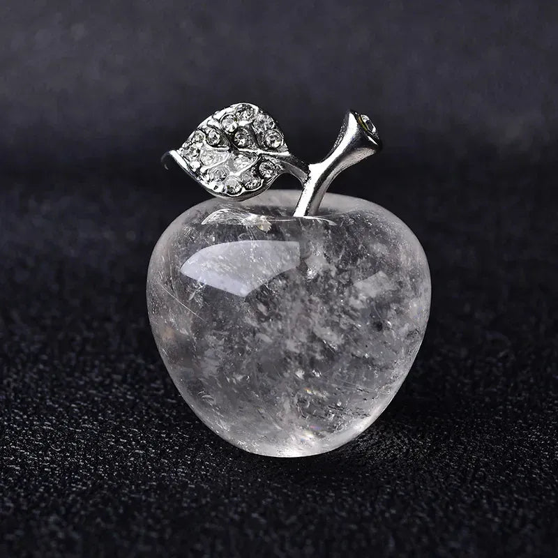 Natural crystal Colourful quartz stone opal apple Office bedroom decorations Valentine's Day/Christmas present DIY gift 1PC Clear Quartz Crystal + Quartz