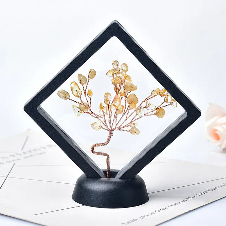 Natural Crystal Quartz Tree Of Life Gravel Specimen Reiki Healing Home Decoration Ornaments Lucky Tree DIY gifts Souvenir Gift Aquamarine / 1PC Crystal + Quartz