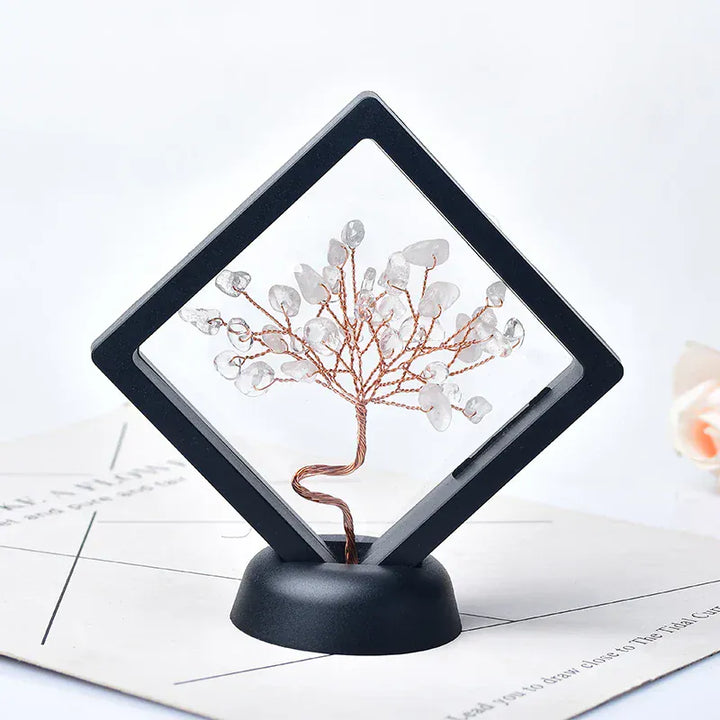 Natural Crystal Quartz Tree Of Life Gravel Specimen Reiki Healing Home Decoration Ornaments Lucky Tree DIY gifts Souvenir Gift Redstone / 1PC Crystal + Quartz