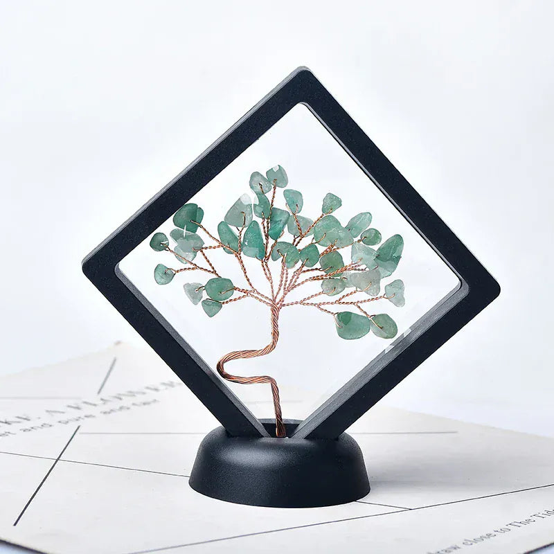 Natural Crystal Quartz Tree Of Life Gravel Specimen Reiki Healing Home Decoration Ornaments Lucky Tree DIY gifts Souvenir Gift Redstone / 1PC Crystal + Quartz