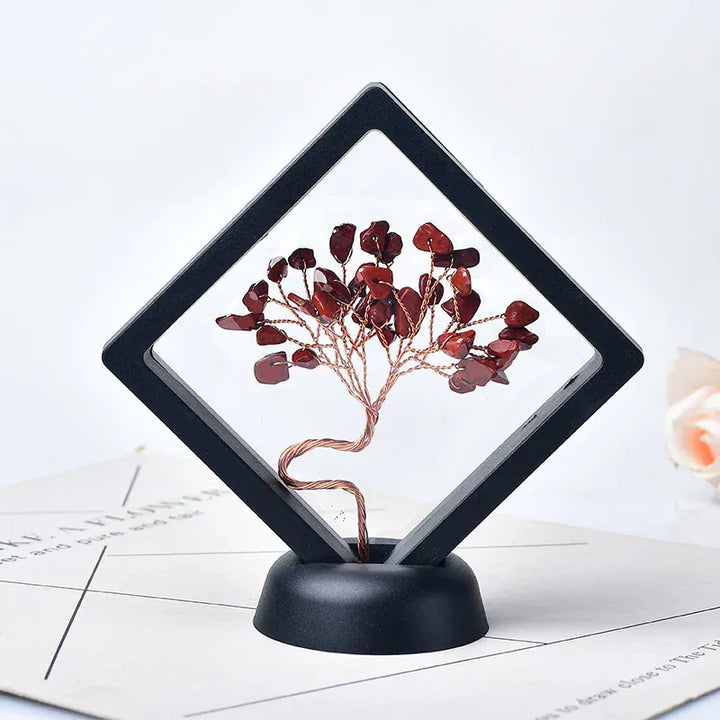 Natural Crystal Quartz Tree Of Life Gravel Specimen Reiki Healing Home Decoration Ornaments Lucky Tree DIY gifts Souvenir Gift Tigers Eye / 1PC Crystal + Quartz