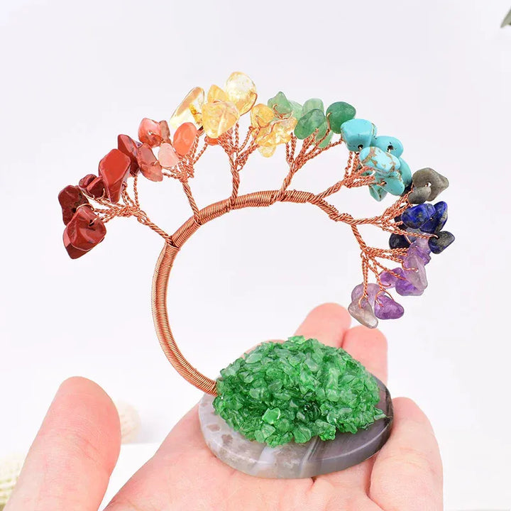 Natural Crystal Stone Hand Made Colour Crystal Tree Specimen Agate DIY Gift Home Decoration Ornaments Lucky Reiki Healing Tree Amethyst / 1Pc Crystal + Quartz
