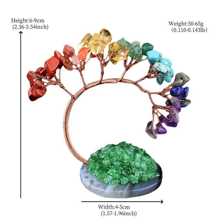 Natural Crystal Stone Hand Made Colour Crystal Tree Specimen Agate DIY Gift Home Decoration Ornaments Lucky Reiki Healing Tree Aventurine / 1Pc Crystal + Quartz