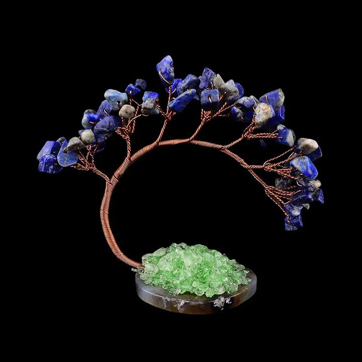 Natural Crystal Stone Hand Made Colour Crystal Tree Specimen Agate DIY Gift Home Decoration Ornaments Lucky Reiki Healing Tree Colour Crystal / 1Pc Crystal + Quartz