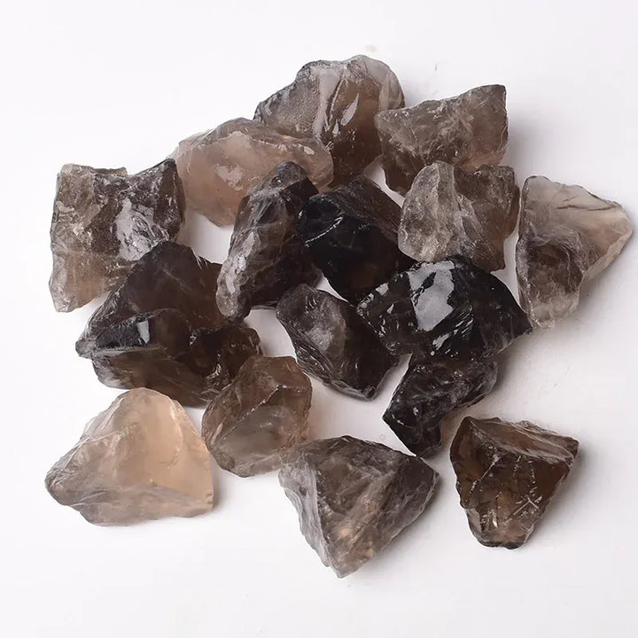 Natural Crystal Stone Irregular Raw Crystals Reiki Healing Stone Quartz Ore Mineral Ornaments Rock Specimen for Children Gifts Smoked quartz / 90-100g Crystal + Quartz