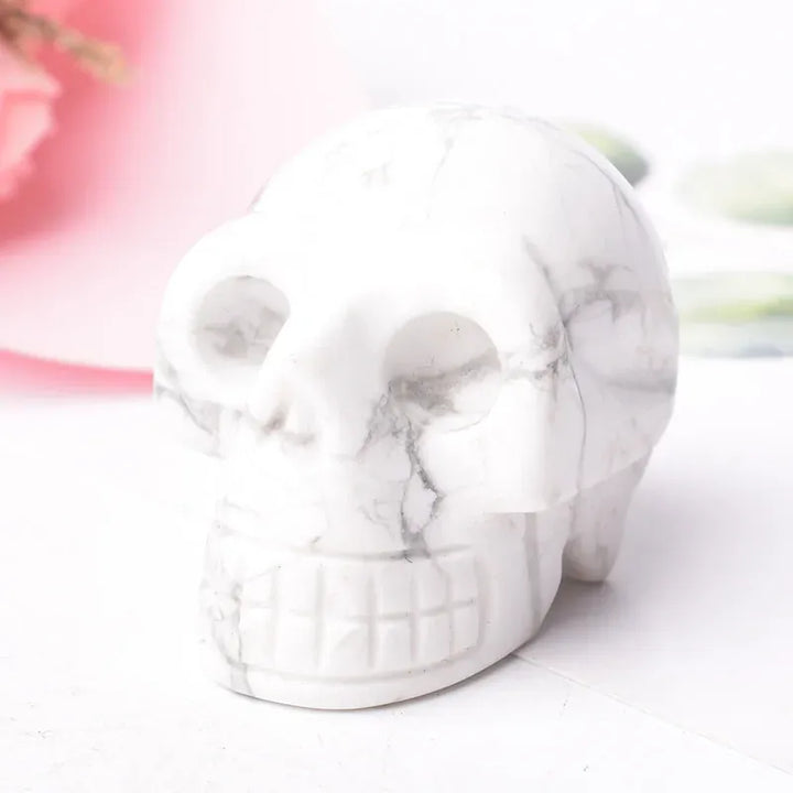 Natural Crystal Stone Skull Quartz Reiki Crystal Healing Stone Crafts Home Decoration Polished Figurine Halloween Ornaments Gift Obsidian / 1.5inch Crystal + Quartz
