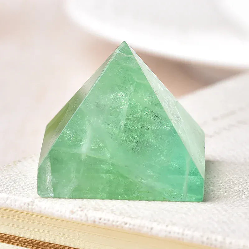 Natural Fluorite Crystal Pyramid Quartz Healing Stone Chakra Reiki Crystal Tiger Eye Point Home Decor Crafts Of Gem Stone 1PC Green Fluorite Crystal + Quartz