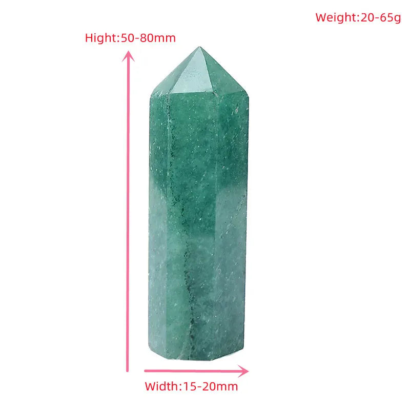 Natural Green Strawberry Crystal Point Healing Stone Hexagonal Prisms 50-80mm Obelisk Wand Treatment Ornaments Stone DIY Gift Crystal And Quartz