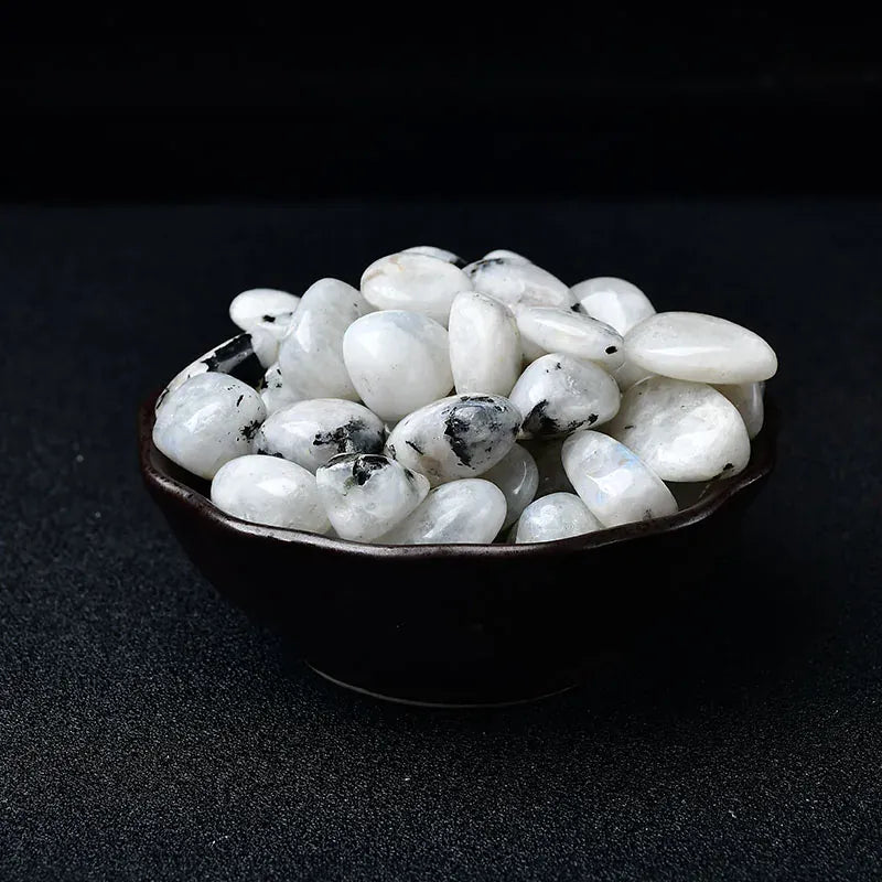 Natural Moonstone Crystal Quartz Gravel Specimen 10-30mm Healing Stone Reiki for Aquarium Home Decor Handmade Diy Gift Moonstone / 80g Crystal + Quartz