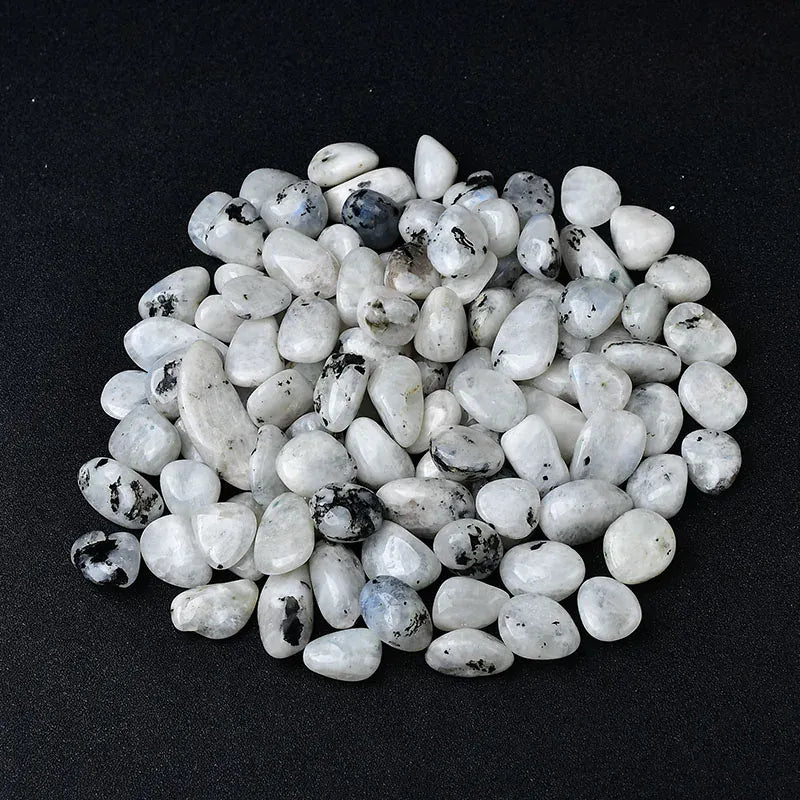 Natural Moonstone Crystal Quartz Gravel Specimen 10-30mm Healing Stone Reiki for Aquarium Home Decor Handmade Diy Gift Moonstone / 80g Crystal + Quartz