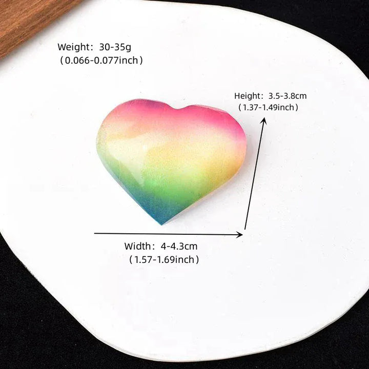 Natural Selenite Polished Heart Shaped Electroplate Aura Selenite Love Crystal Reiki Healing Stone Souvenir Home Decoration Blue  Selenite Crystal + Quartz