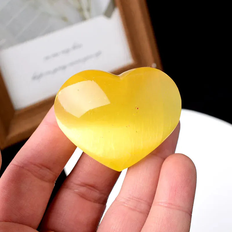 Natural Selenite Polished Heart Shaped Electroplate Aura Selenite Love Crystal Reiki Healing Stone Souvenir Home Decoration Blue  Selenite Crystal + Quartz