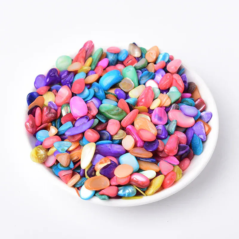 Natural Shell Gravel Specimen Polished 4-6mm Home Decor Colorful for Aquarium Healing Energy Stone Rock Mineral For DIY Colorful Shell / 100g Crystal + Quartz
