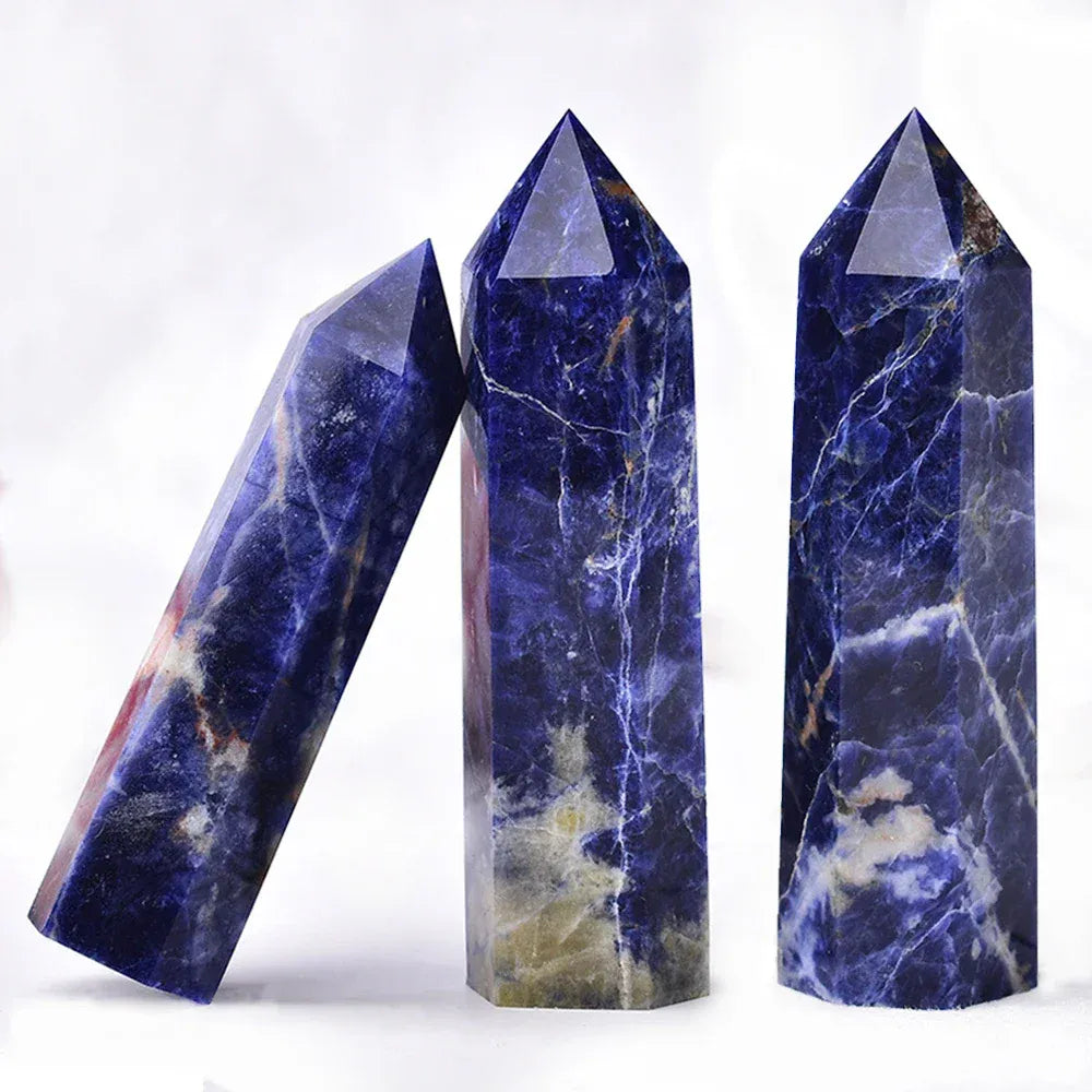 Natural Stone and Crystals Point Wand Witchcraft Rose Quartz Amethyst Home Decor Mineral Reiki Healing Stones Crafts Room Decor Crystal Tower Points Blue-veins Stone / 1pc Size 70-80mm Crystal + Quartz