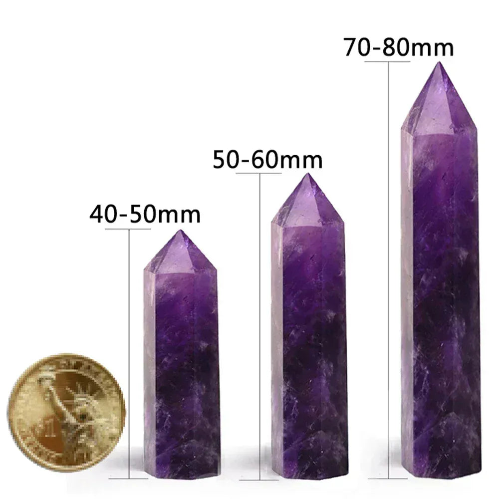 Natural Stone and Crystals Point Wand Witchcraft Rose Quartz Amethyst Home Decor Mineral Reiki Healing Stones Crafts Room Decor Crystal + Quartz
