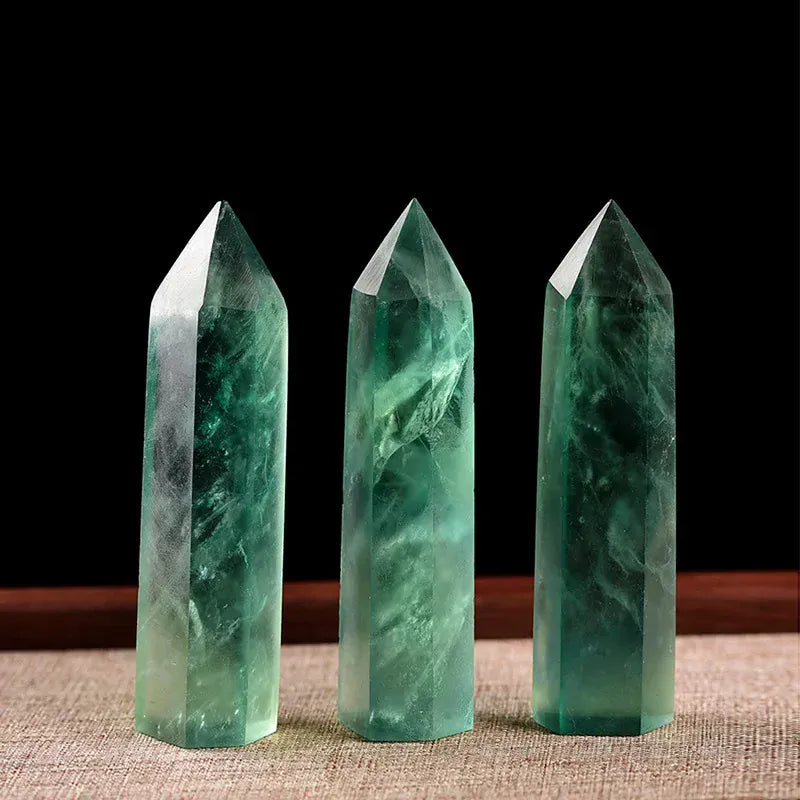 Natural Stone and Crystals Point Wand Witchcraft Rose Quartz Amethyst Home Decor Mineral Reiki Healing Stones Crafts Room Decor Green Fluorite / 1pc Size 70-80mm Crystal + Quartz