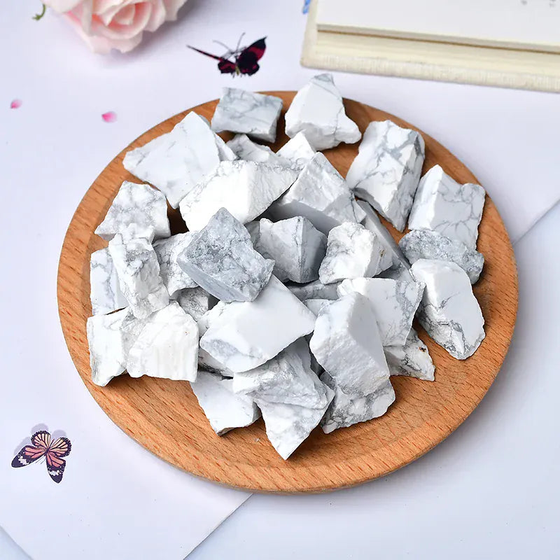 Natural Stone Crystal Irregular Raw Crystals Reiki Healing Quartz Ore Mineral Energy Stone Ornaments Rock Specimen DIY Gift Howlite / 100g Crystal + Quartz