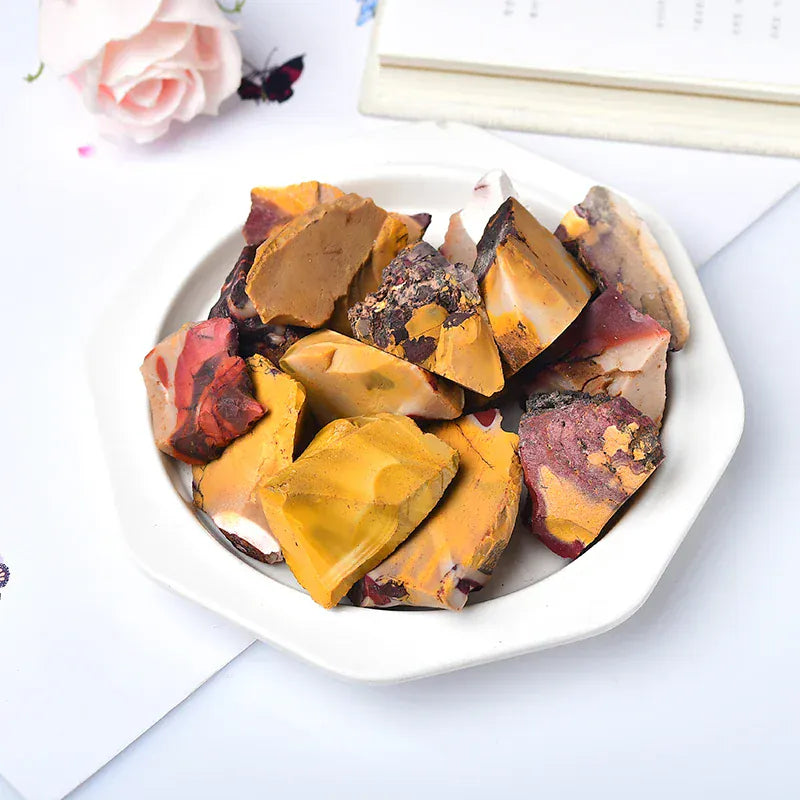 Natural Stone Crystal Irregular Raw Crystals Reiki Healing Quartz Ore Mineral Energy Stone Ornaments Rock Specimen DIY Gift Vitelline / 100g Crystal + Quartz