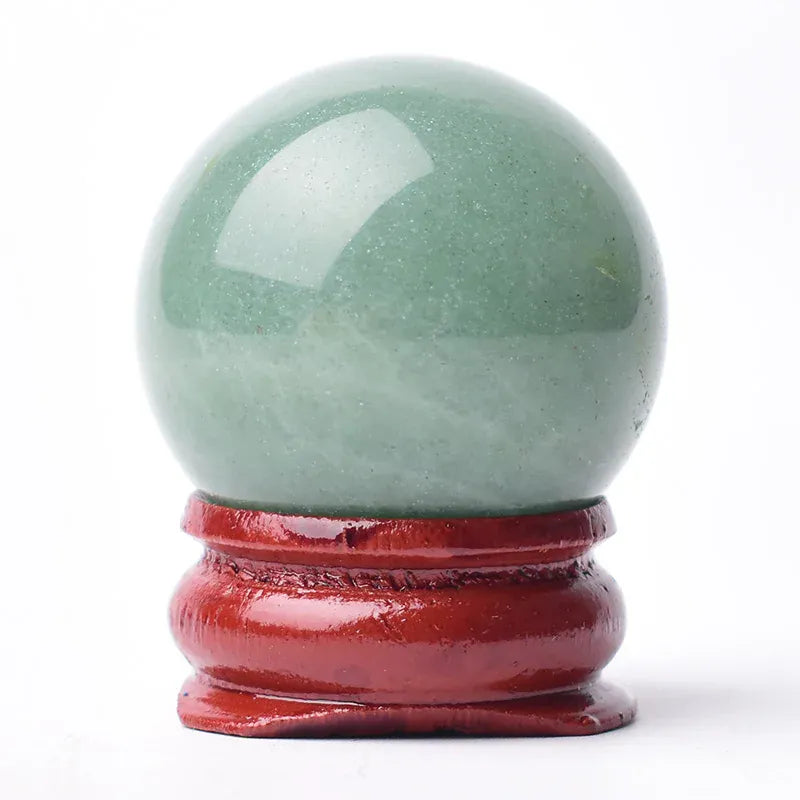 Polishing Natural Stone and Crystal Ball Reiki Healing Stone Home Decor Energy Gemstone Collection Mineral Meditation Ornaments Aventurine / 28-32mm Crystal + Quartz