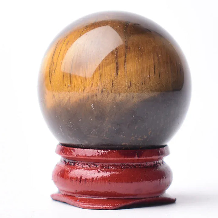 Polishing Natural Stone and Crystal Ball Reiki Healing Stone Home Decor Energy Gemstone Collection Mineral Meditation Ornaments Cherry Blossom Agate / 28-32mm Crystal + Quartz