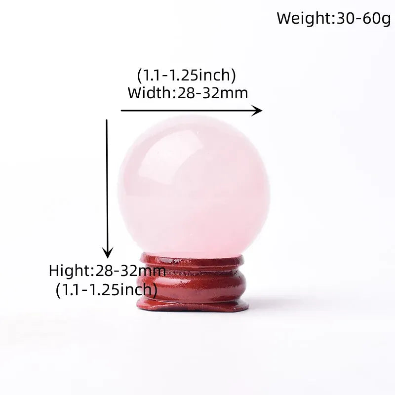 Polishing Natural Stone and Crystal Ball Reiki Healing Stone Home Decor Energy Gemstone Collection Mineral Meditation Ornaments Unakite / 28-32mm Crystal + Quartz