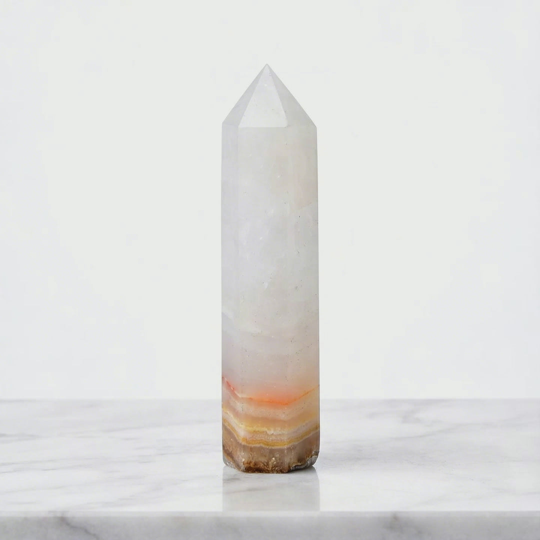 Afghan White Jade Crystal Point Tower