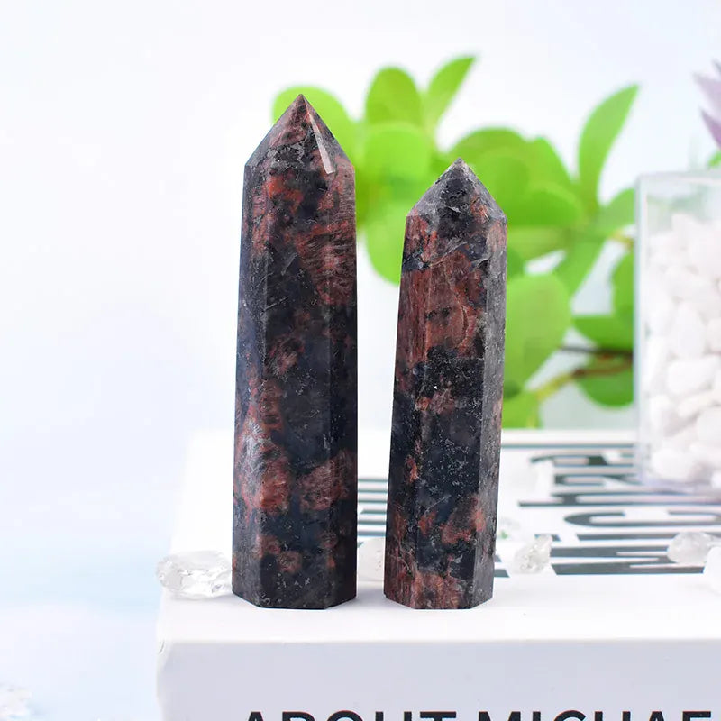 Red Labradorite Crystal Point Tower Crystal + Quartz