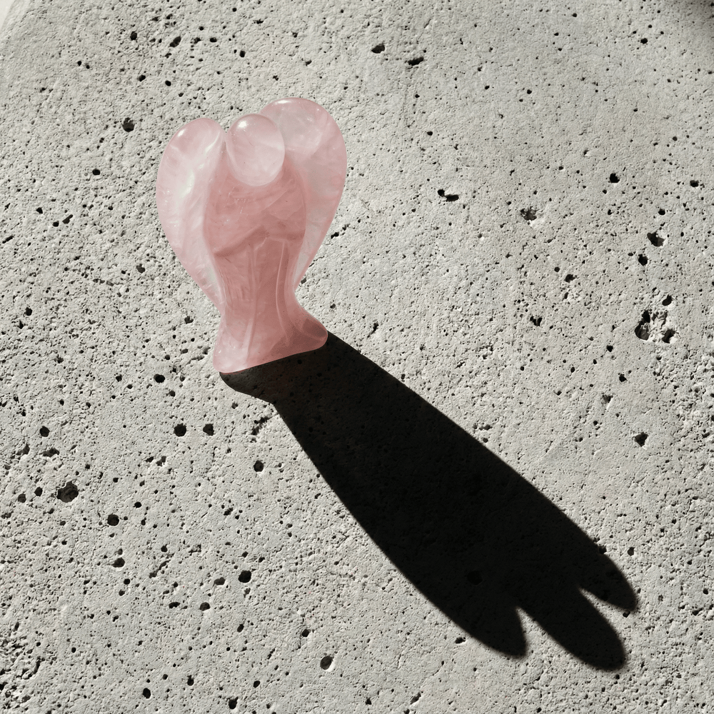 Rose Quartz Guardian Angel Crystal + Quartz