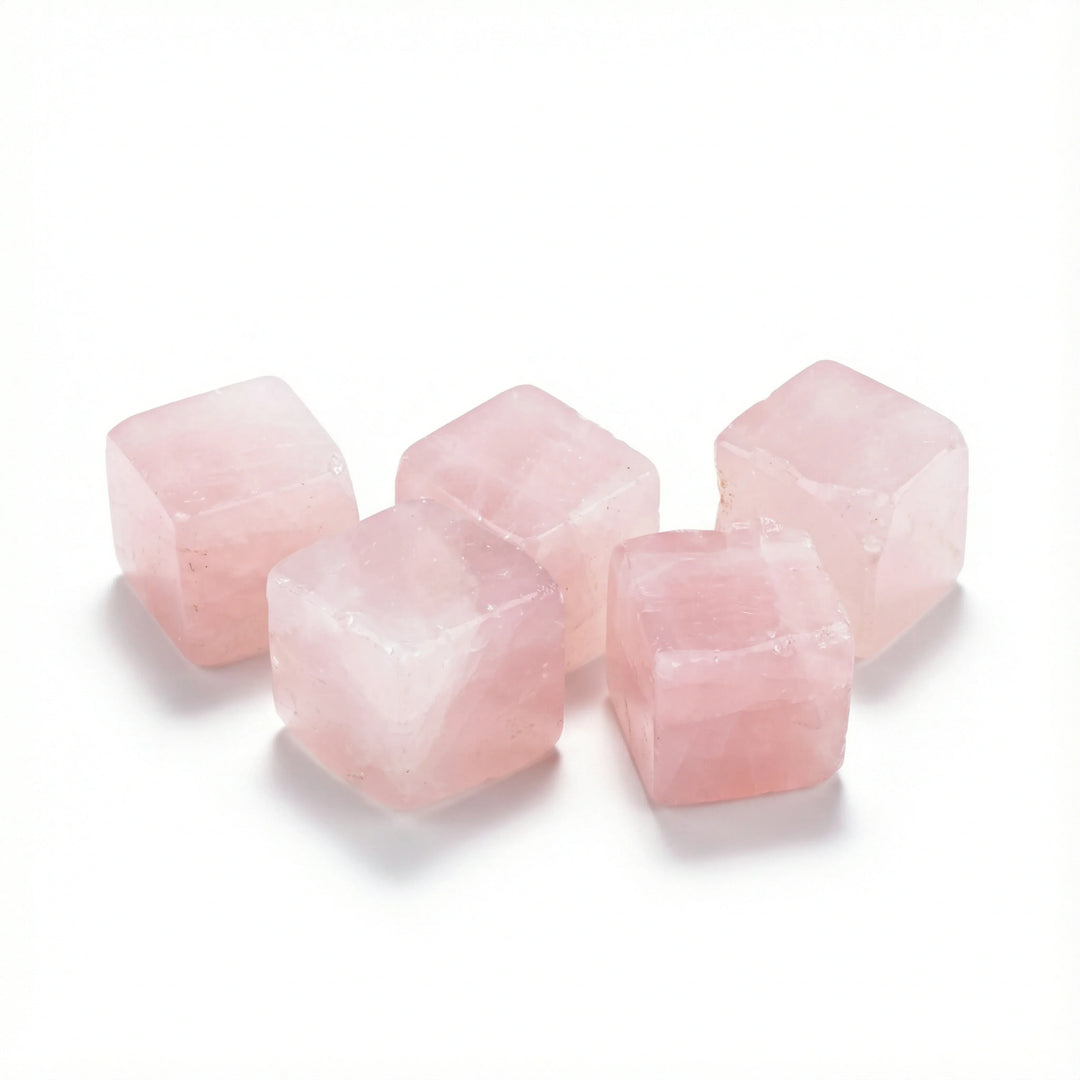Rose Quartz Polished Cubes 5 Cubes Crystal + Quartz