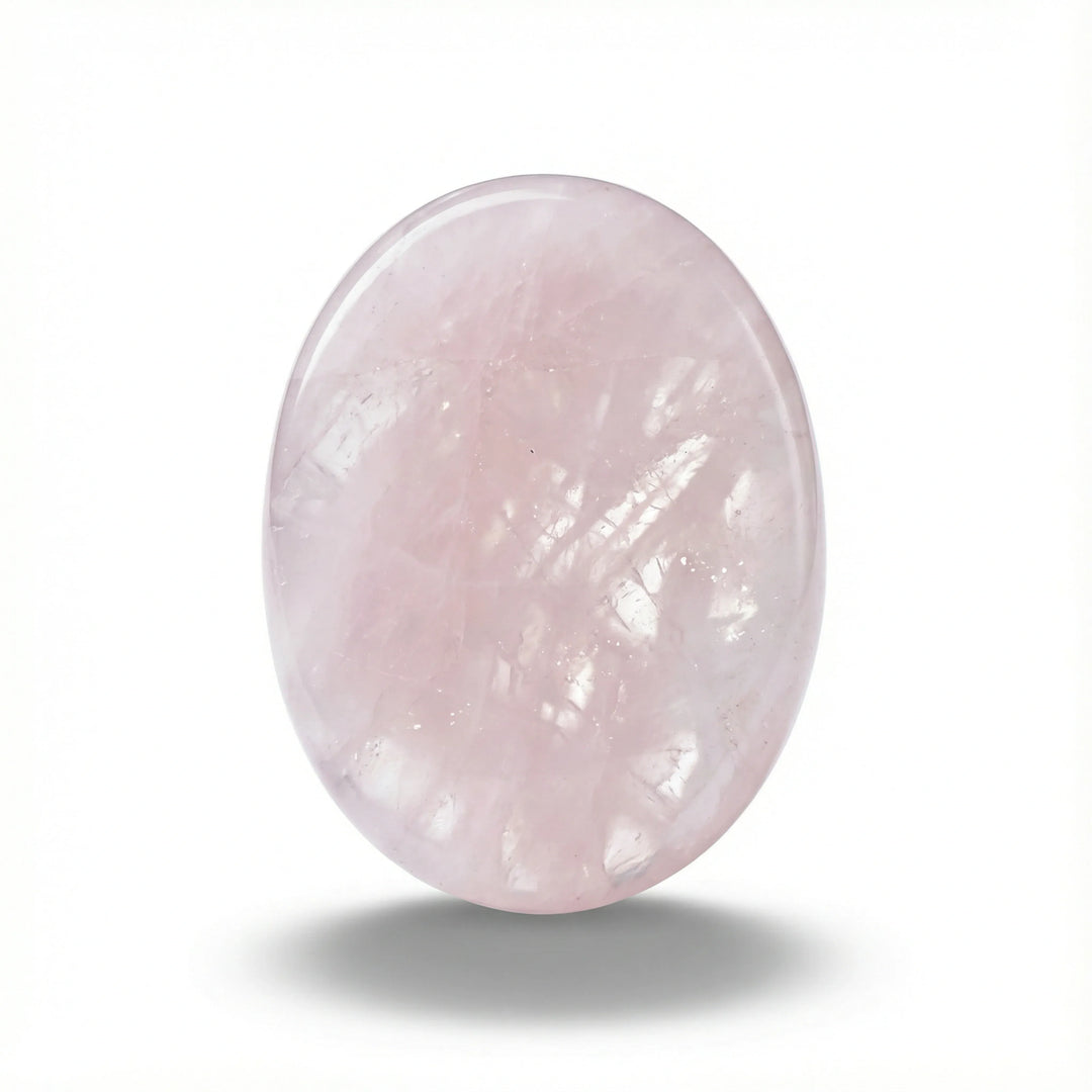Rose Quartz Worry Stone Rose Quartz / 45x35mm Crystal + Quartz