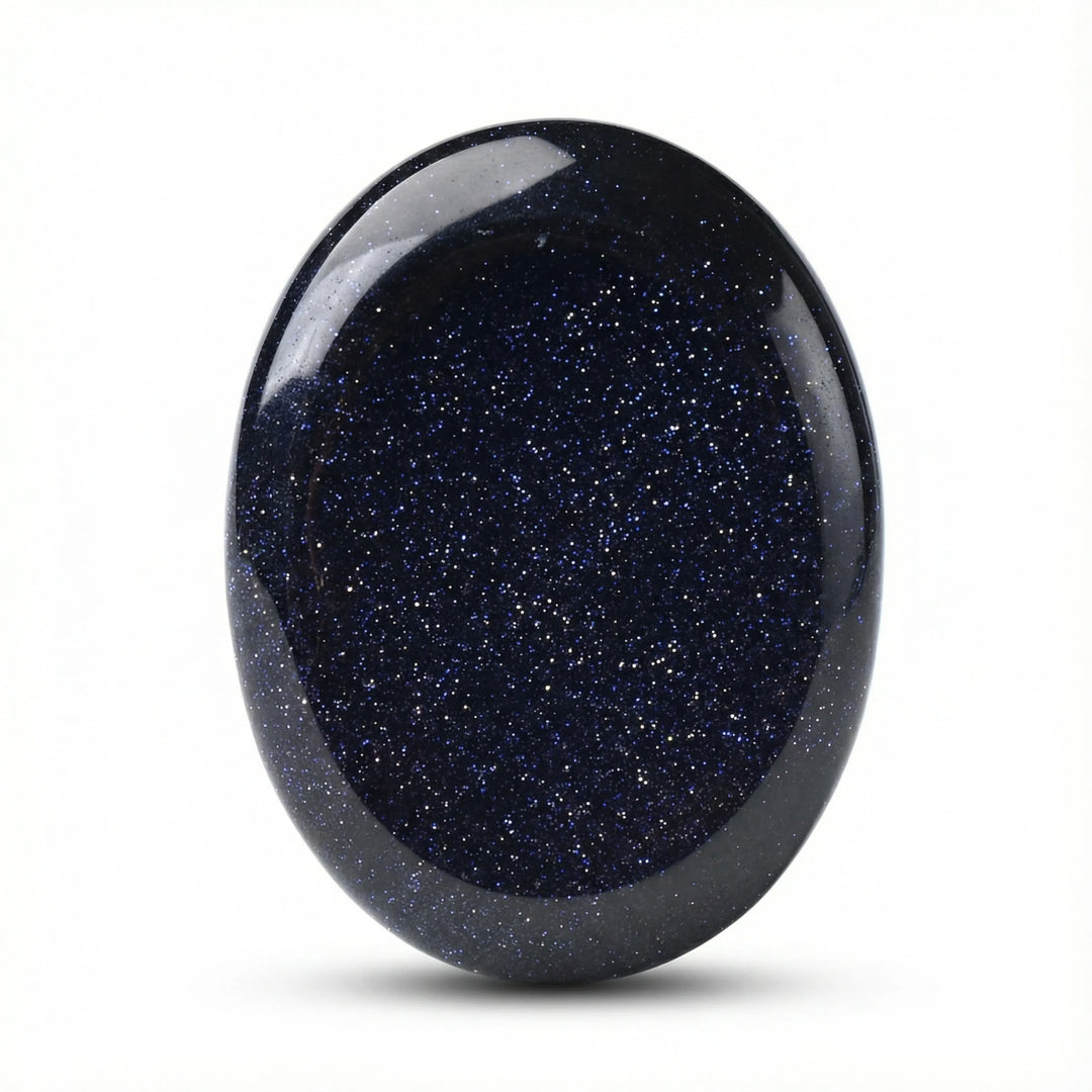 Sandstone Worry Stone Blue Sandstone / 45x35mm Crystal + Quartz