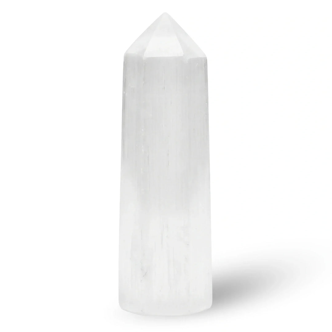 Selenite Crystal Point Tower Crystal Tower Points 50-60mm Crystal + Quartz