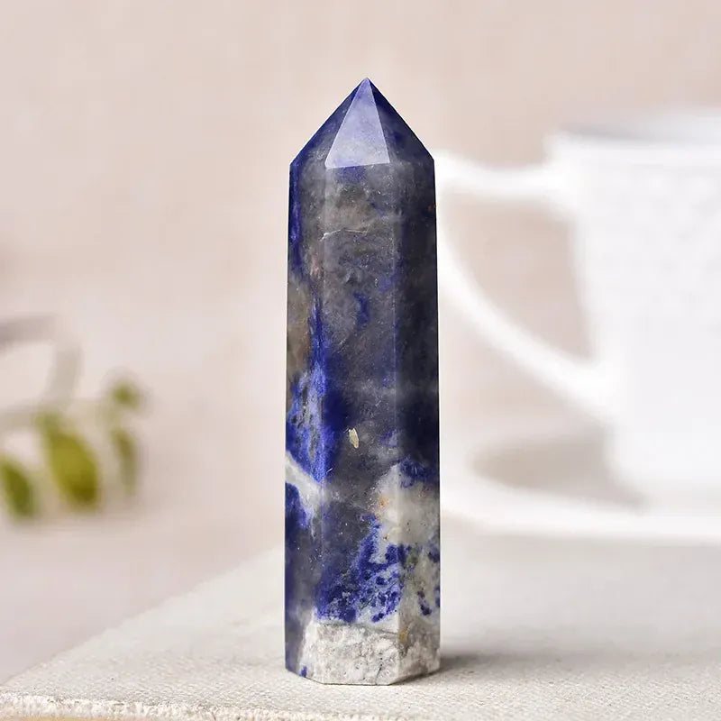 Sodalite Crystal Point Tower Sodalite / 70-80mm Crystal + Quartz