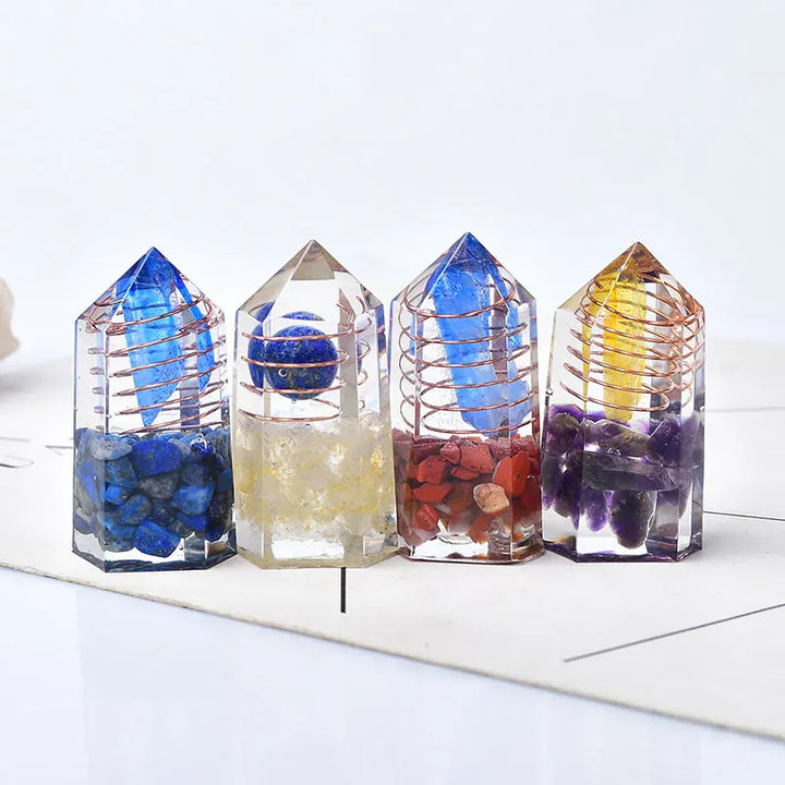 Style 4 Crystal Point Tower Style 4 / 1PC Crystal + Quartz