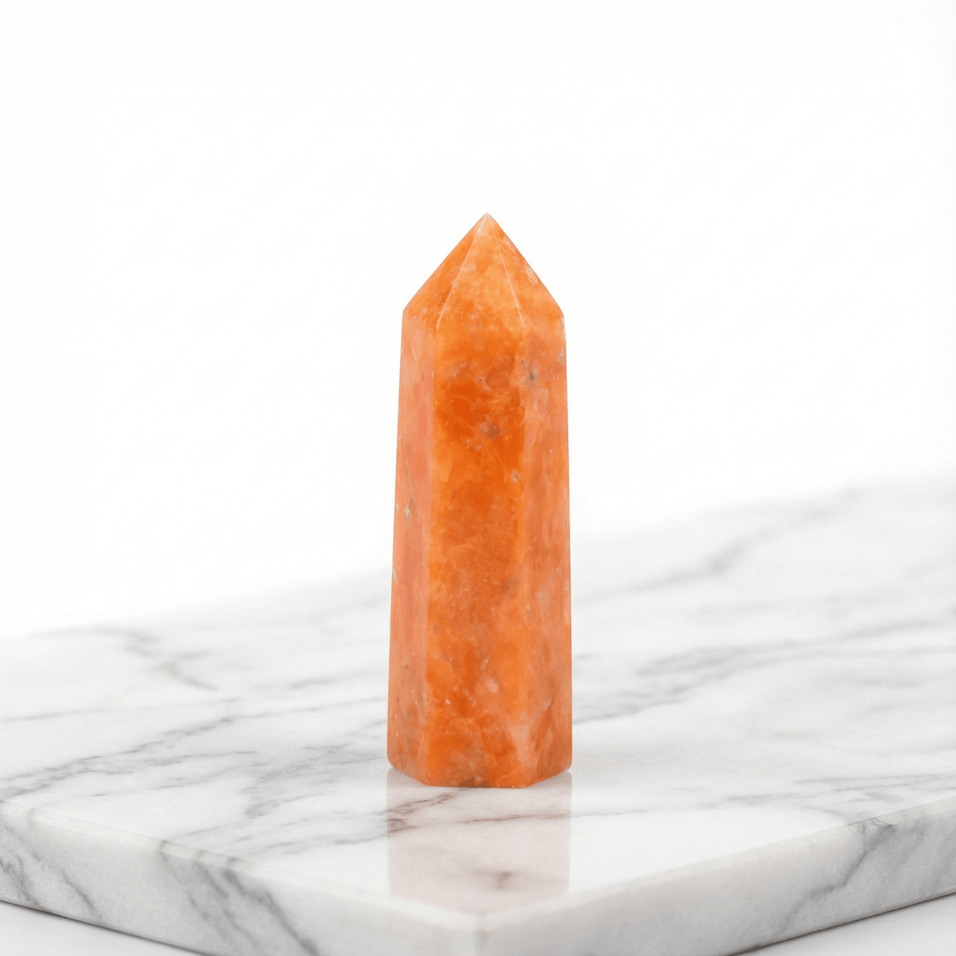 Sunstone Crystal Point Tower Sunstone / 70-80mm Crystal + Quartz