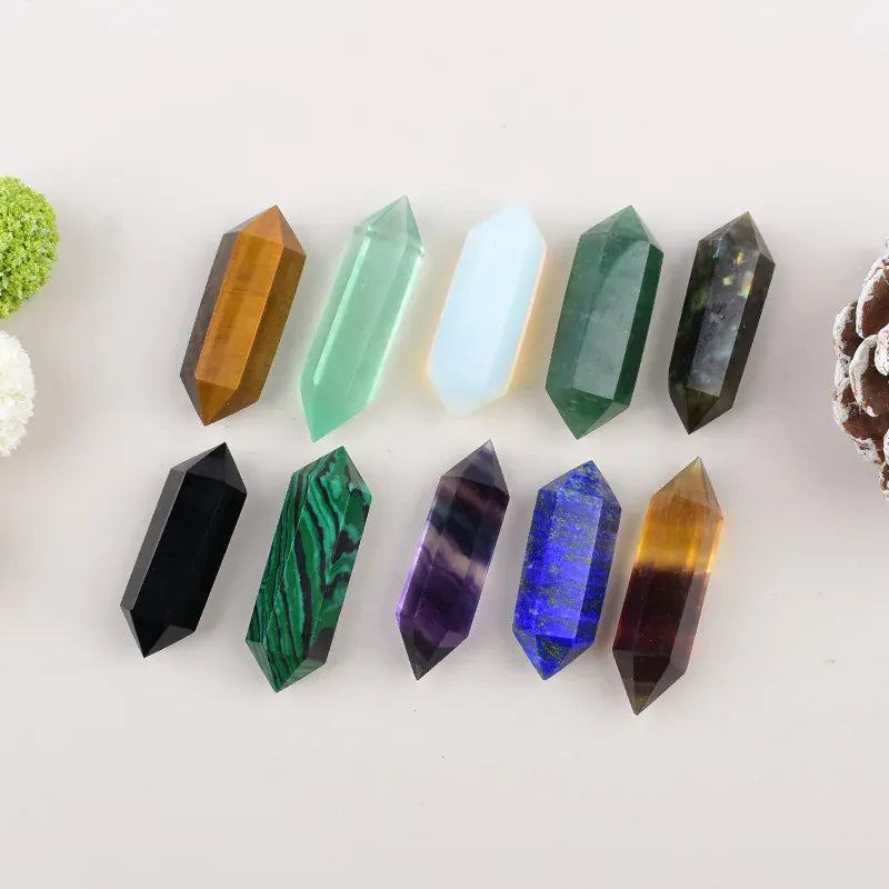 Tigers Eye Crystal Point Tower Tigers Eye / 1PC Crystal + Quartz