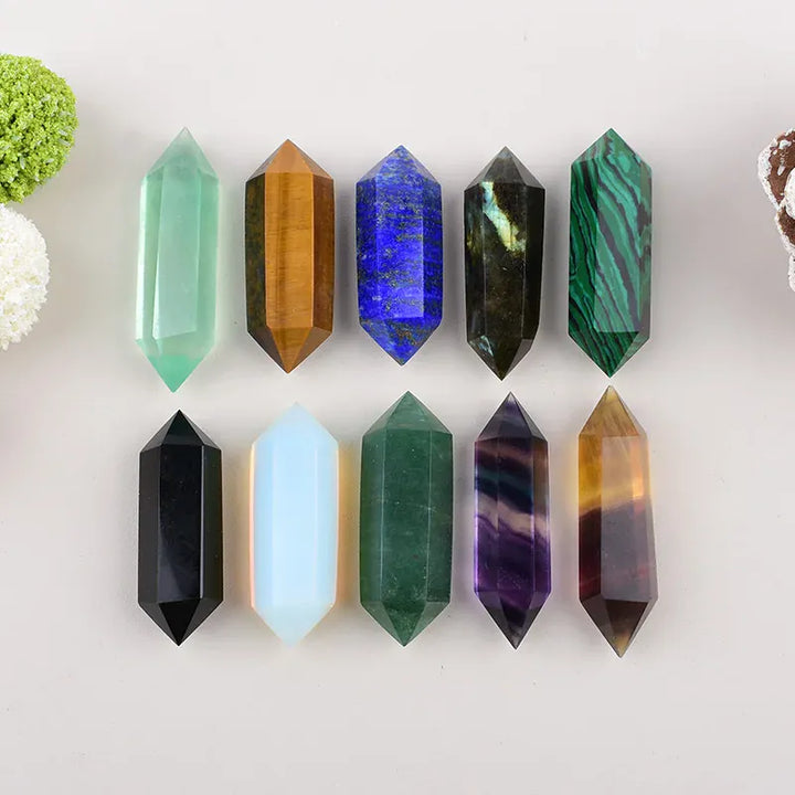 Tigers Eye Crystal Point Tower Tigers Eye / 1PC Crystal + Quartz