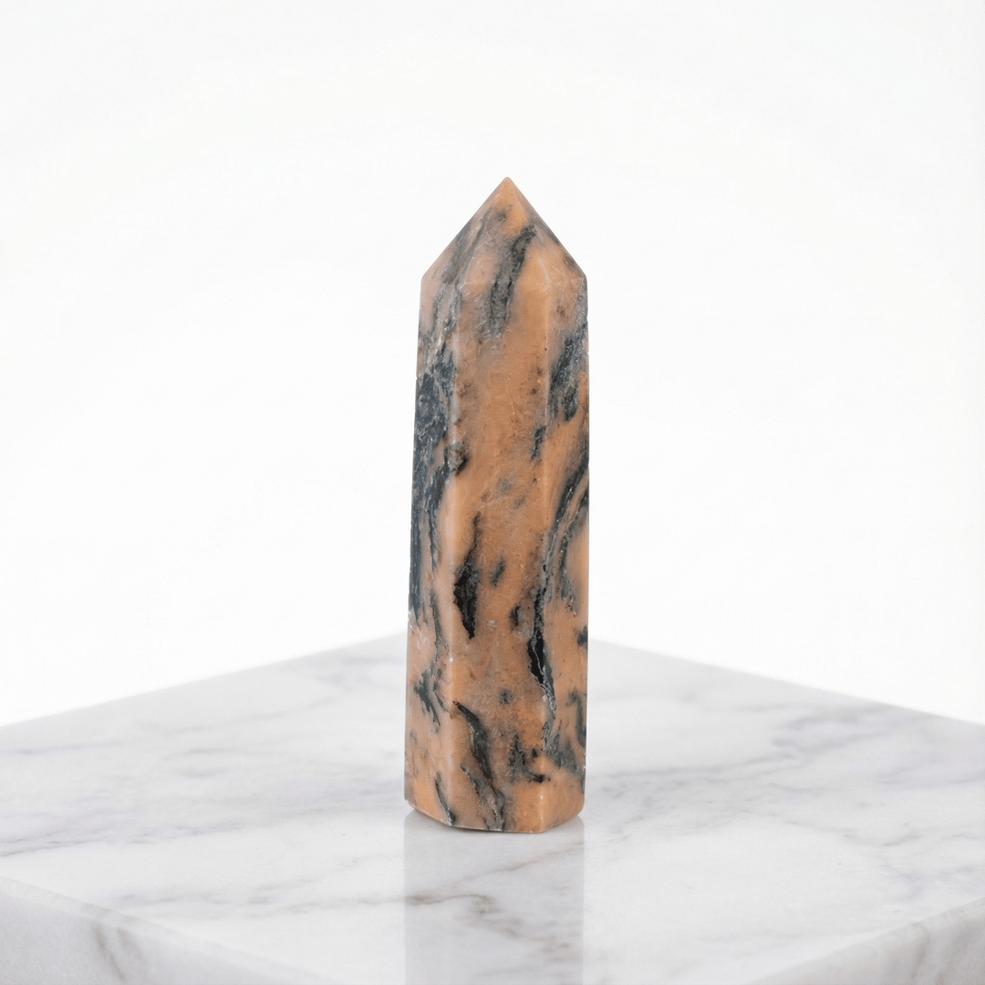 Yellow Striped Crystal Point Tower 50-60mm Crystal And Quartz