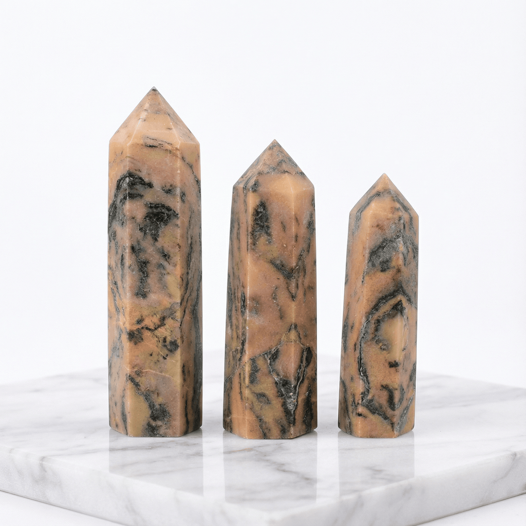 Yellow Striped Crystal Point Tower Crystal And Quartz