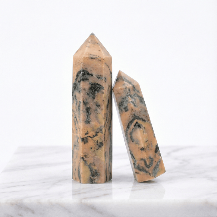 Yellow Striped Crystal Point Tower Crystal And Quartz